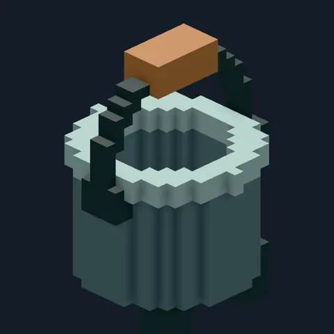 Cooking pot, Forest Camp voxel piece