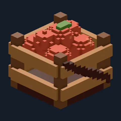 Sell crate, berries, Forest Camp voxel piece