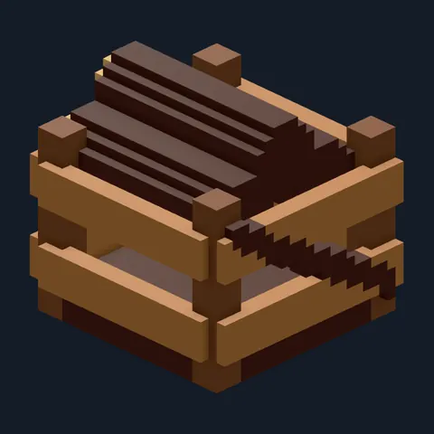Sell crate, wood, Forest Camp voxel piece