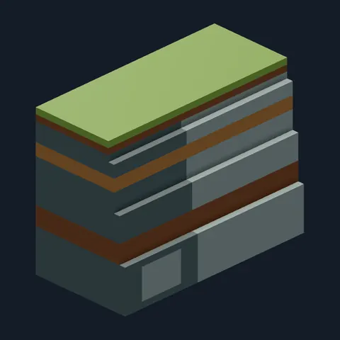 Cliff edge, Forest Camp voxel piece