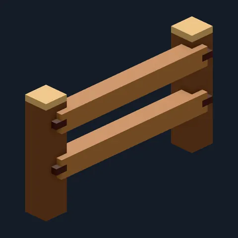 Fence rail, Forest Camp voxel piece