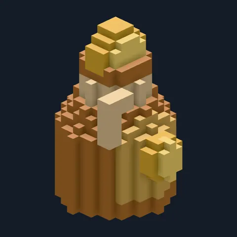 Coin pouch, Forest Camp voxel piece