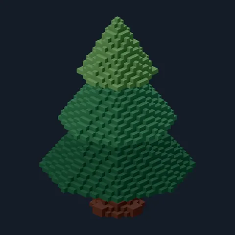 Pine, medium, Forest Camp voxel piece