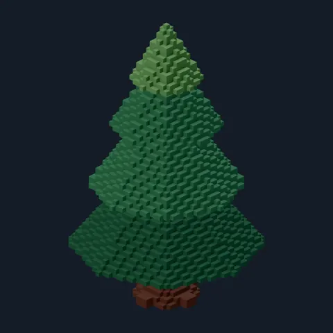 Pine, tall, Forest Camp voxel piece